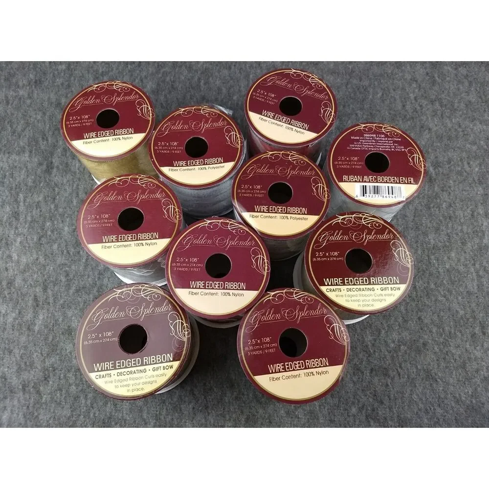 Golden Splendor Metallic Ribbon Wired 2.5